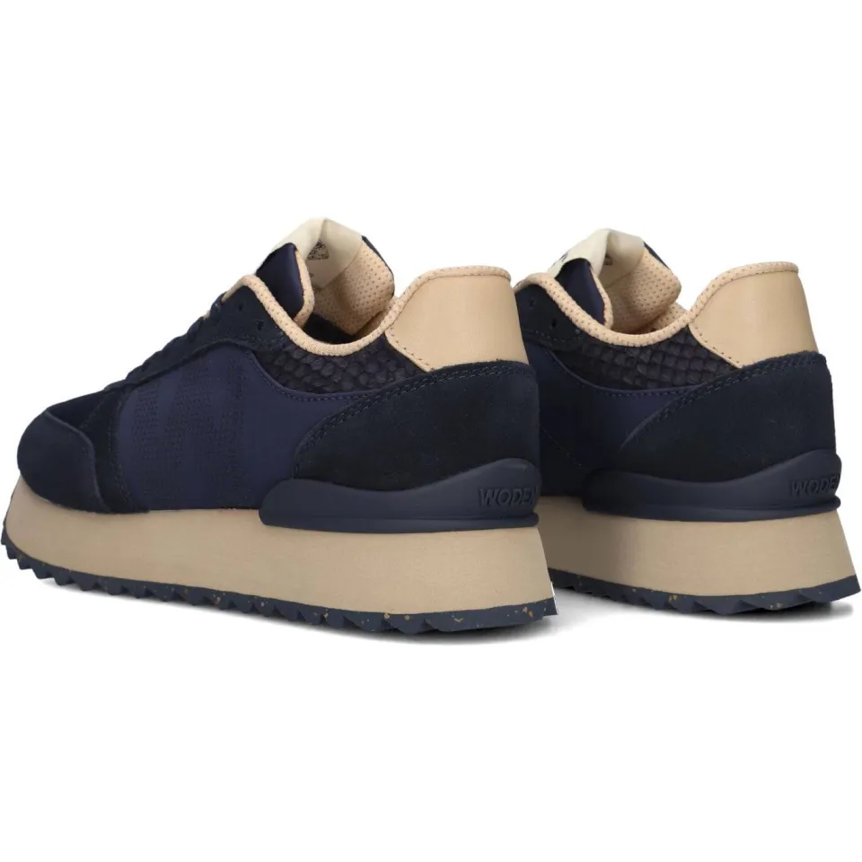 Woden Ronja Plateau sneakers donkerblauw blauw, foto 2