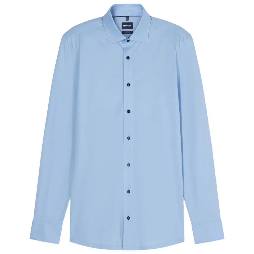 Olymp jersey overhemd 24/7 - Luxor modern fit lichtblauw