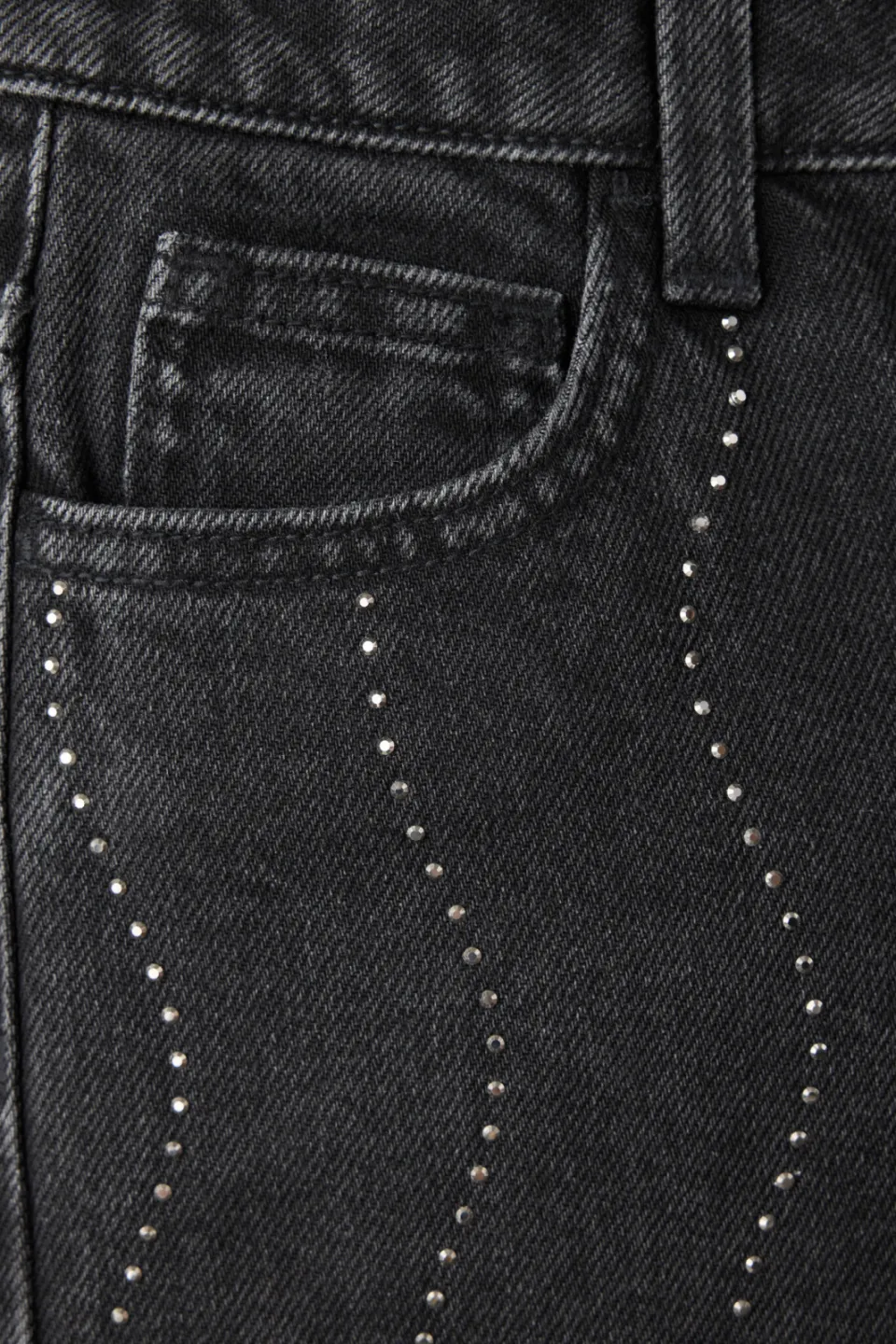 Mango Kids wide leg jeans met strass-steentjes - grijs, foto 2