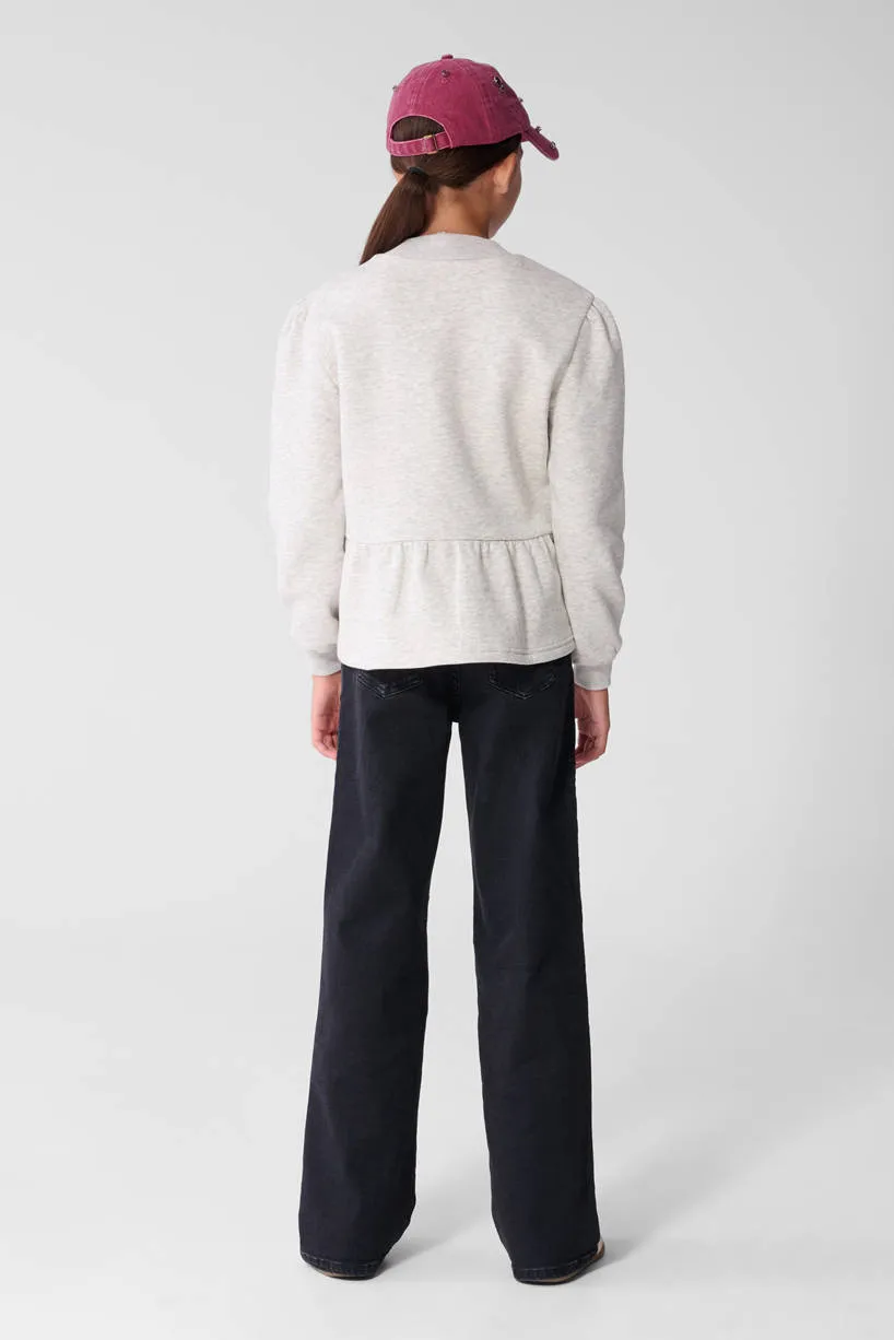 Shoeby wide leg jeans met strass-steentjes - zwart denim, foto 3