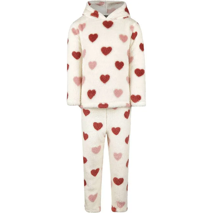 Charlie Choe teddy pyjama met hartjes wit, foto 2