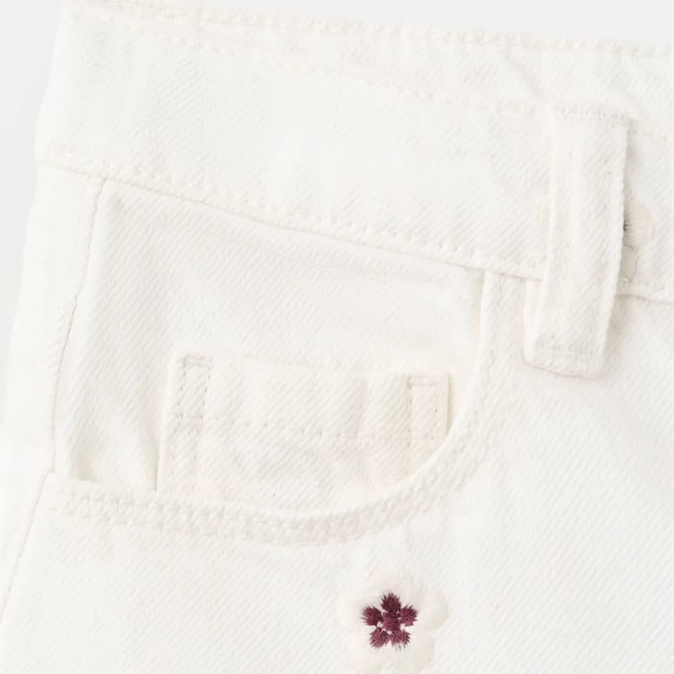 Mango Kids gebloemde denim short met borduursels ecru, foto 7