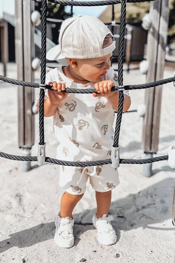 Babystyling joggingshort met print ecru, foto 3