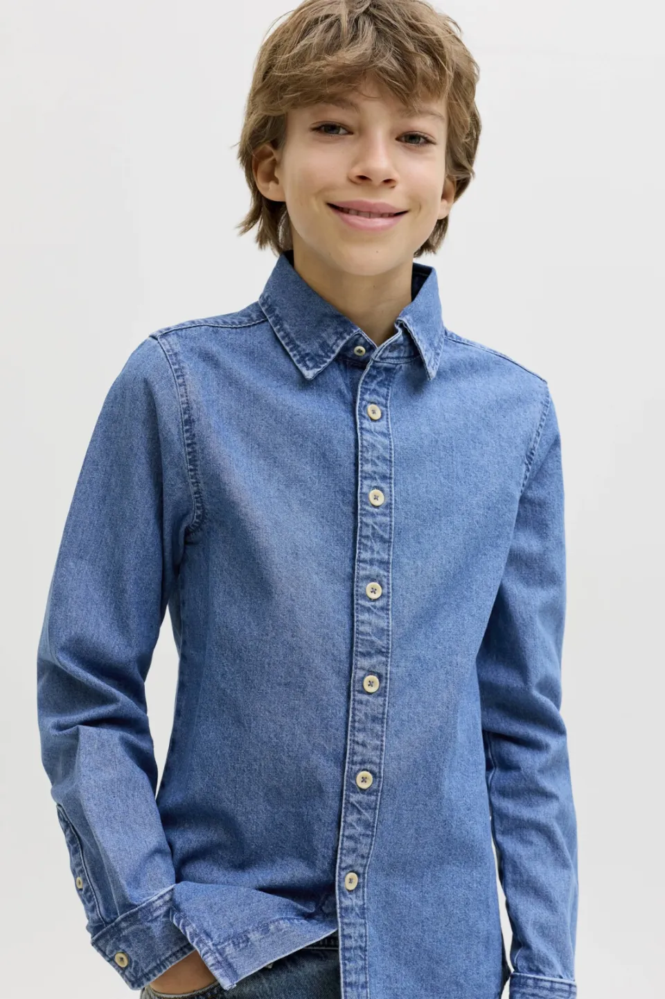 Jack & Jones JUNIOR denim overhemd medium blue denim, foto 5