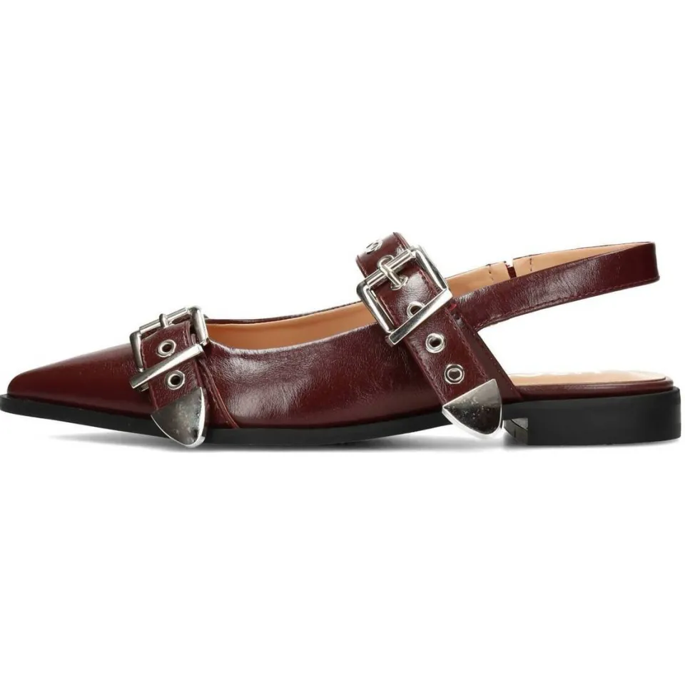 POSH by Poelman Julie lak slingback loafers bordeaux
