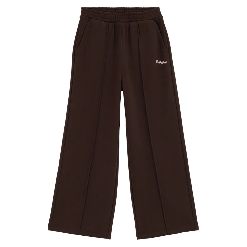 WE Fashion wide leg sweatpants donkerbruin, foto 2