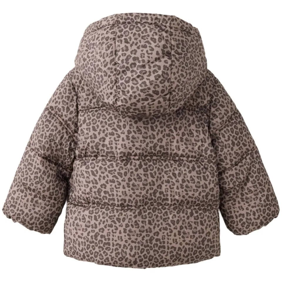 Mango Kids winteranorak met panterprint bruin, foto 2