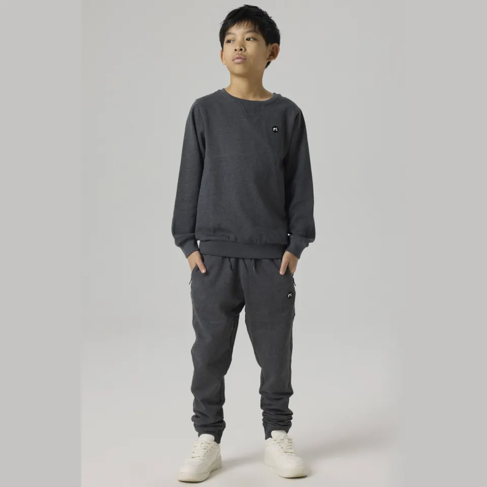 NAME IT KIDS regular joggingbroek donkergrijs melange