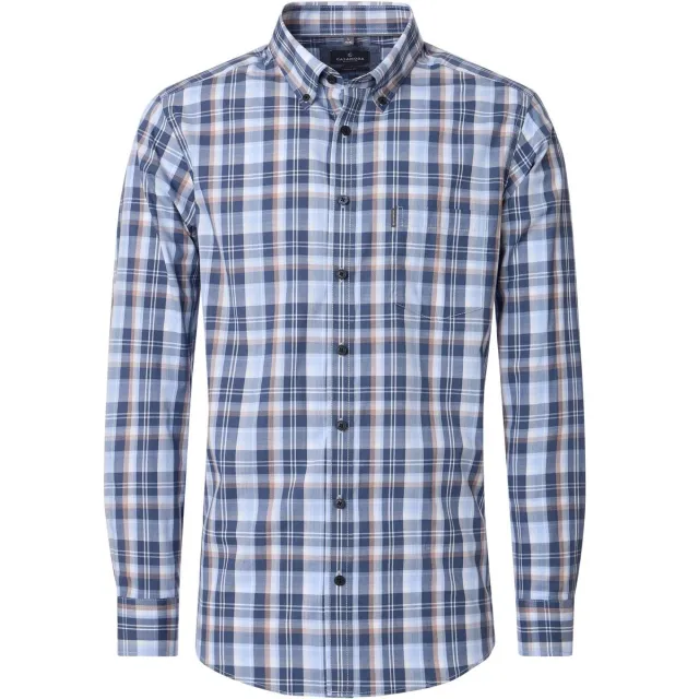 Casa Moda Overhemd Lange Mouw Casamoda Overhemd Ruiten Blauw