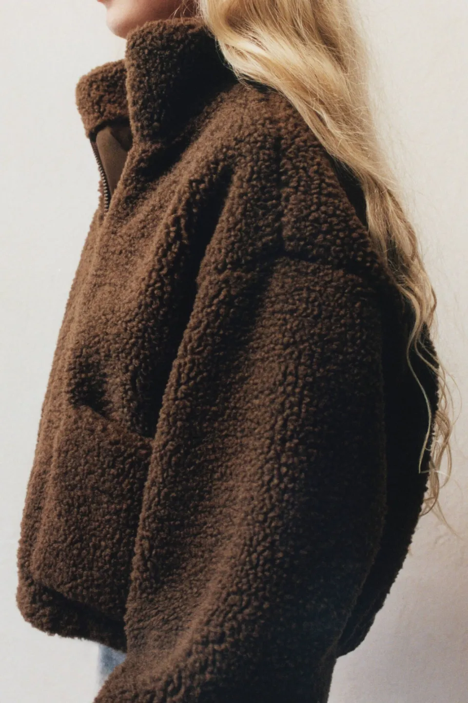 Mango Kids teddy jas - donkerbruin, foto 4