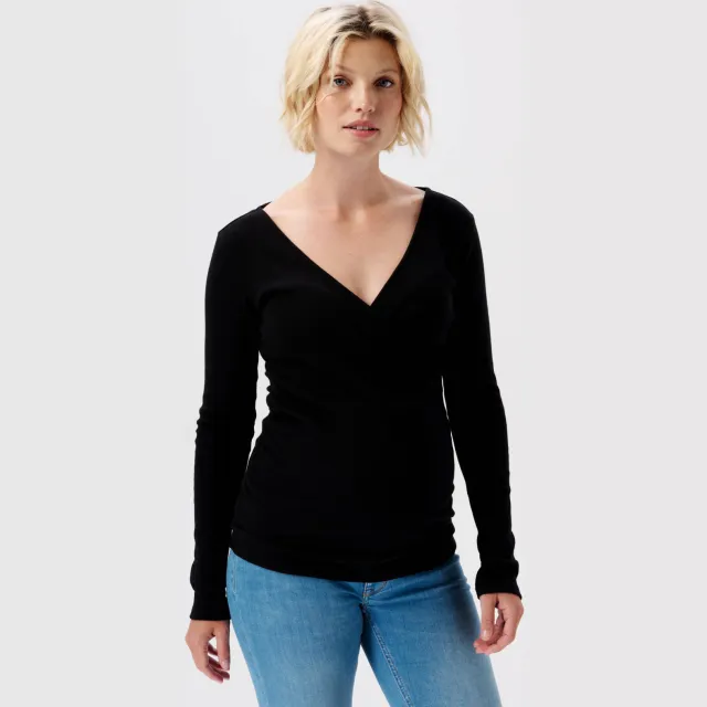 Noppies Sara zwangerschaps- en voedingslongsleeve zwart