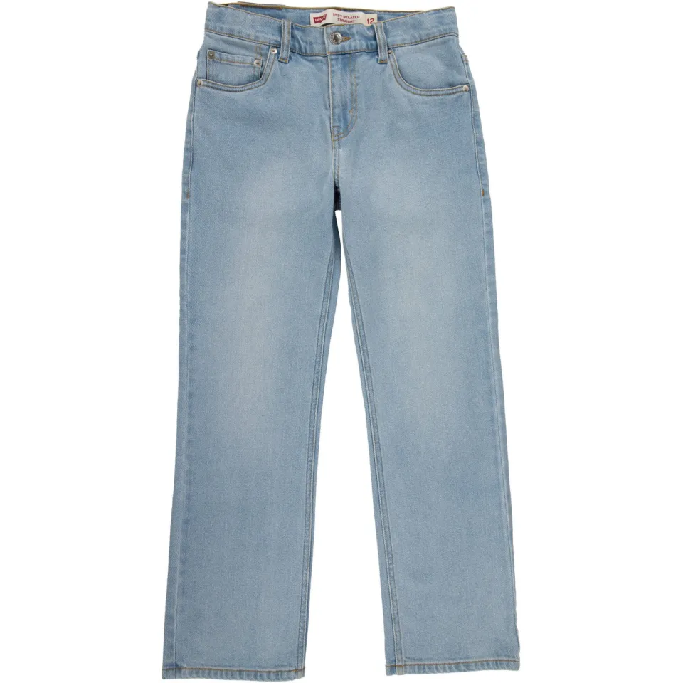 Levi's straight leg jeans light blue denim Blauw Jongens Stretchdenim Effen