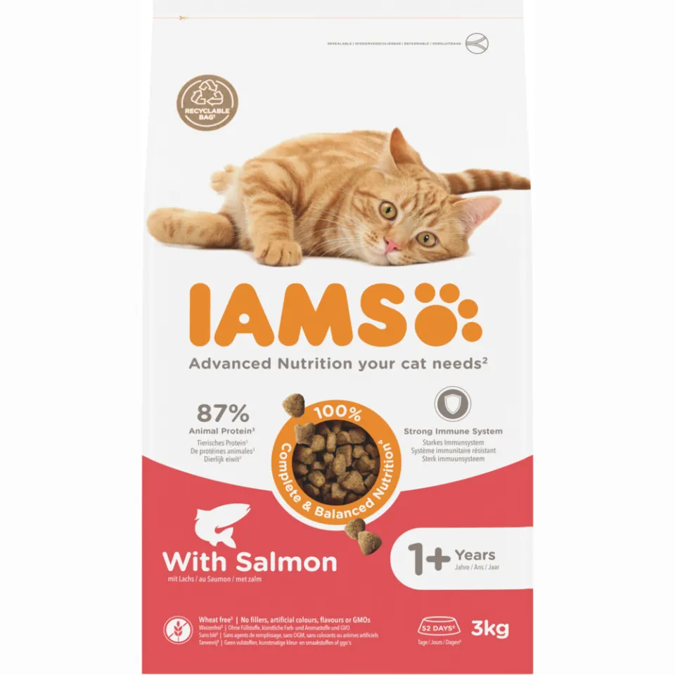 Iams kattenvoer adult zalm 3 kg, foto 2