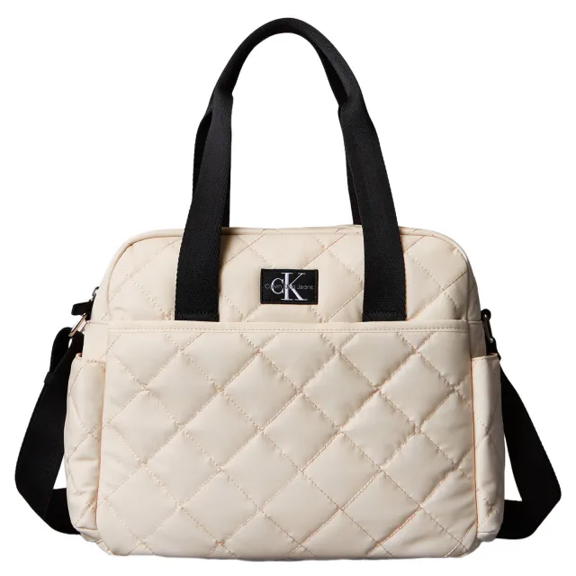 Calvin Klein quilted luiertas ecru Ecru/zwart