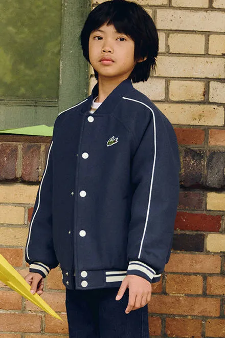Lacoste baseballjack met logo donkerblauw