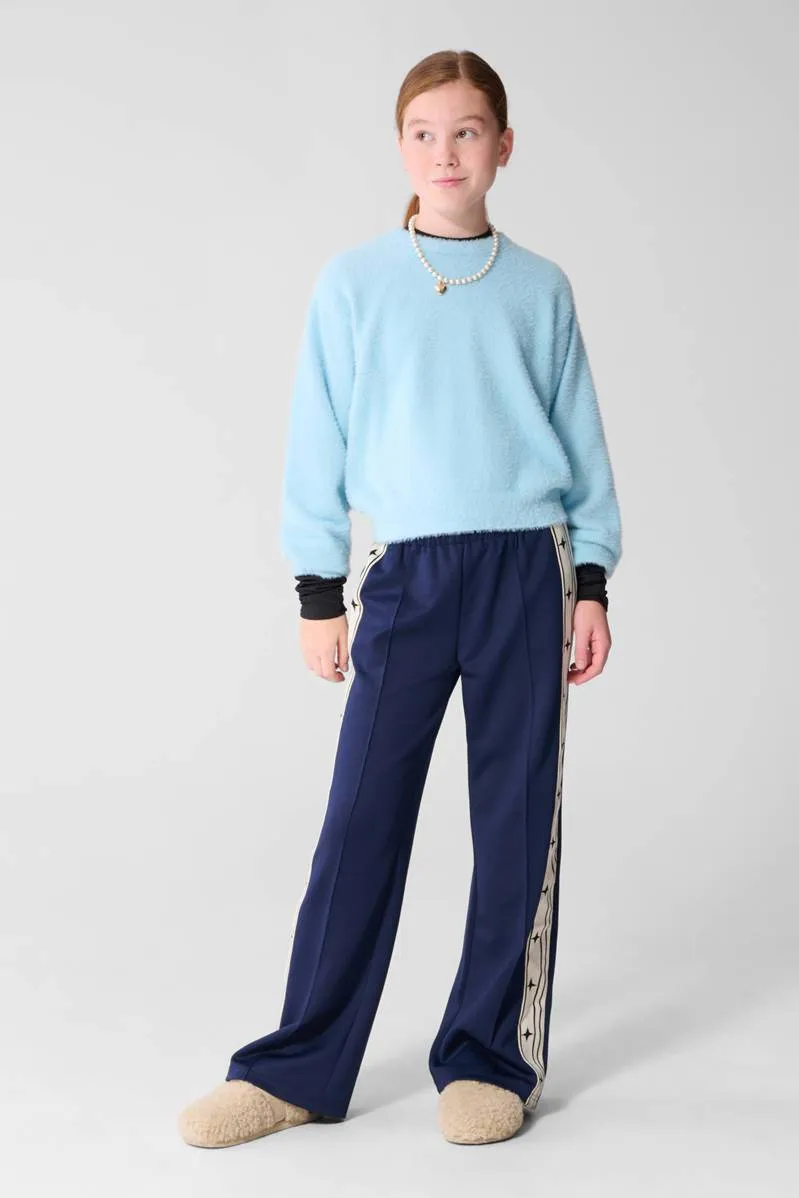 Shoeby high waist gestreepte joggingbroek donkerblauw