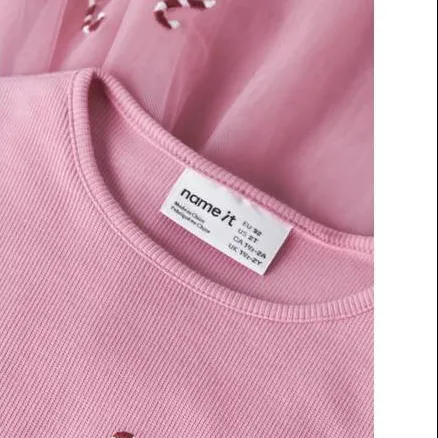 NAME IT MINI korte jurk met borduursels roze, foto 4