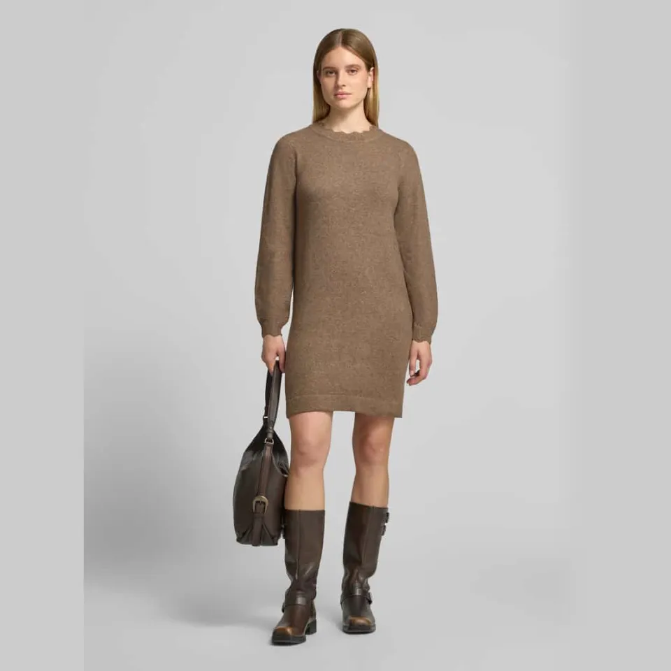 Vila NIKOLINA gebreide jurk taupe, foto 6