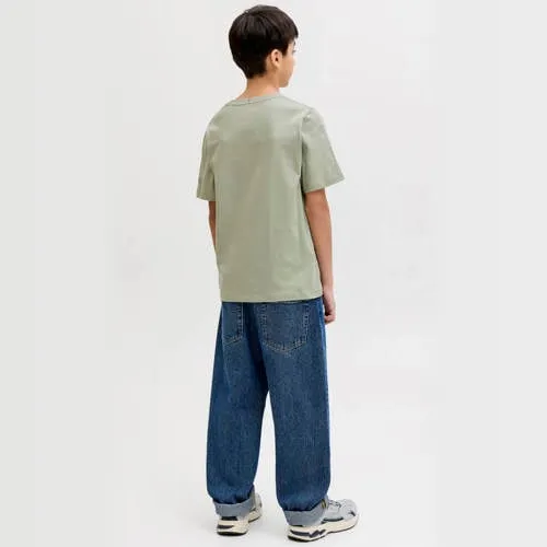 Jack & Jones Junior t-shirt lichtgroen met vierkante print, foto 3