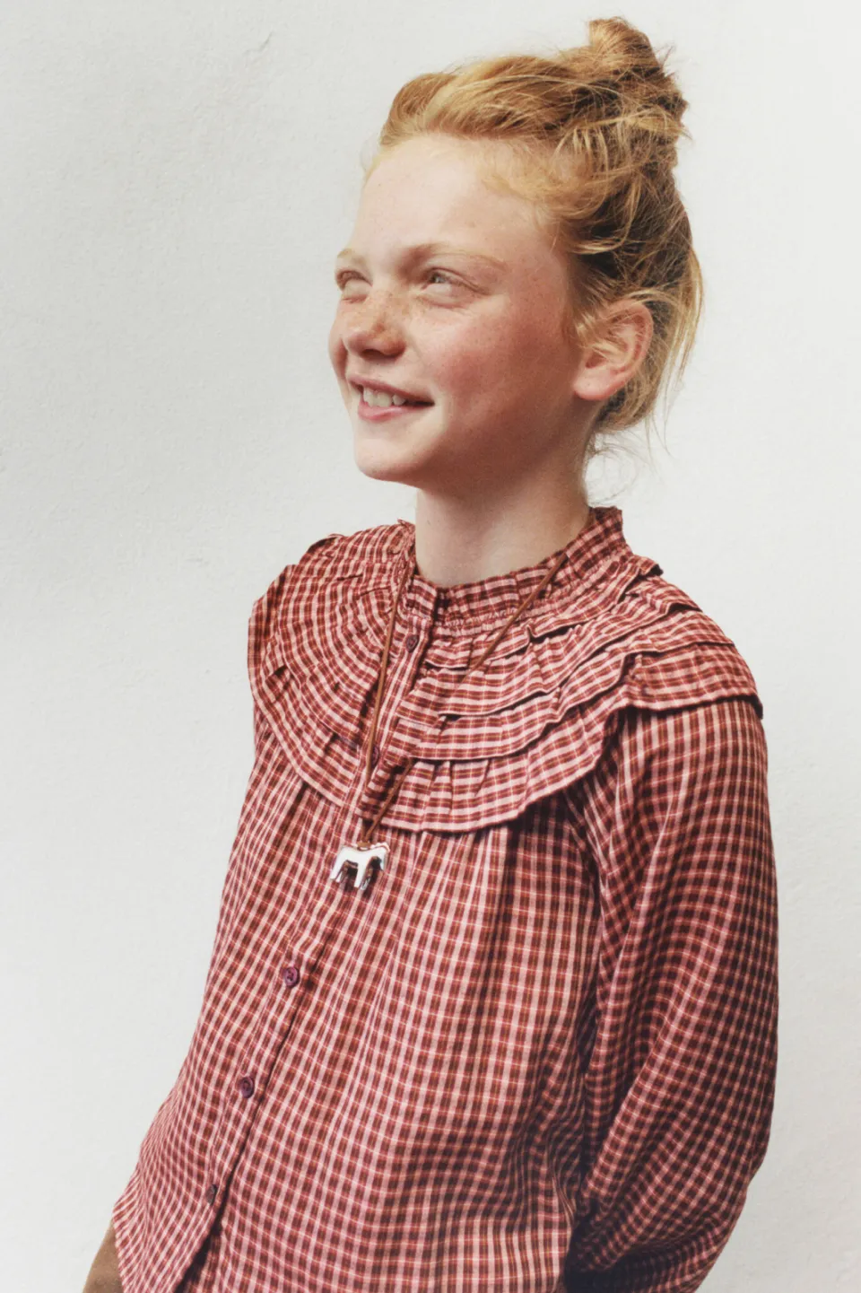 Mango Kids geruite blouse met ruches - rood, foto 4