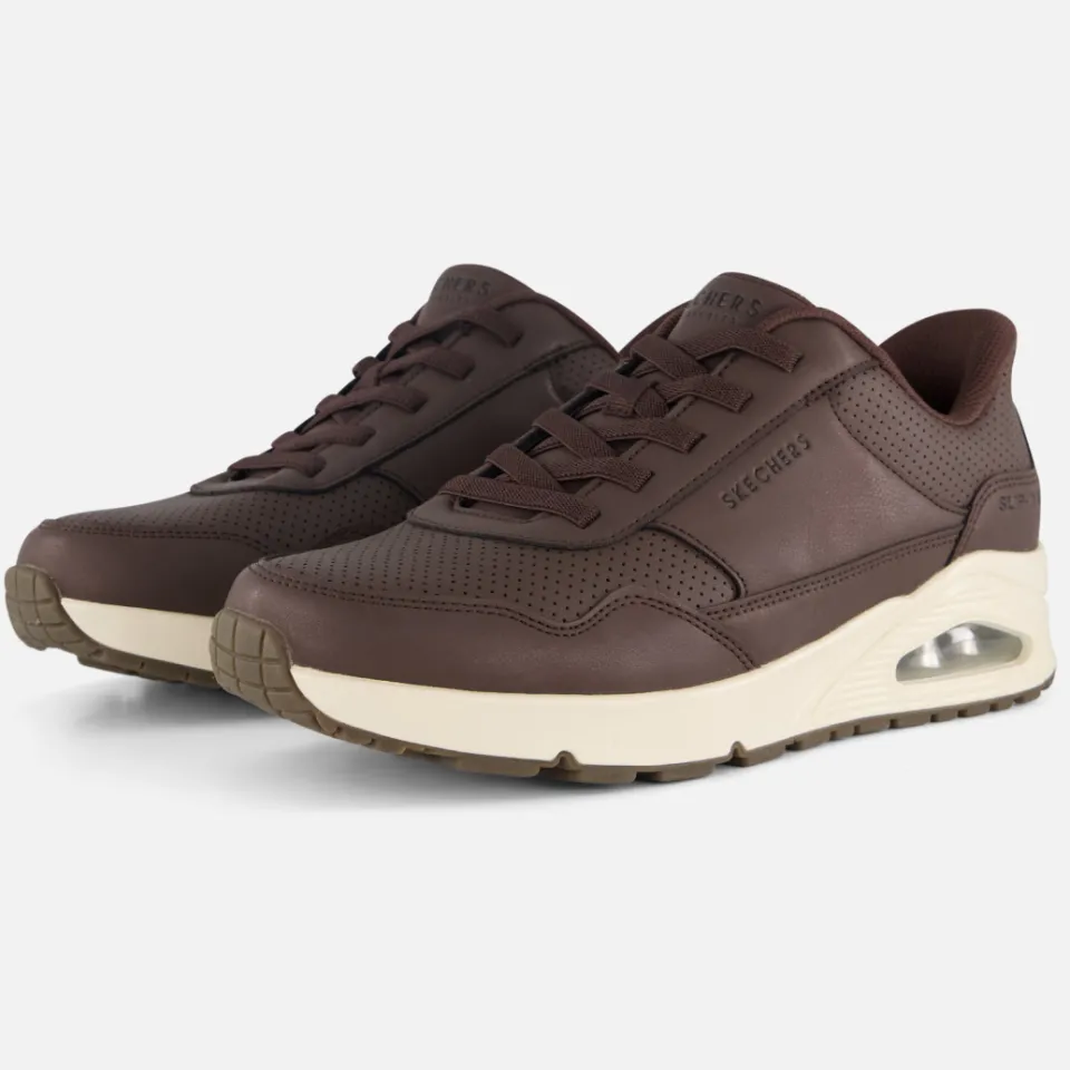 Skechers Uno Banksia Luxe Slip-Ins Instappers donkerbruin, foto 3