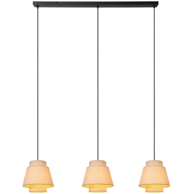 Lucide TRIBUTE - Hanglamp - 3xE27 - Beige Beige, Zwart