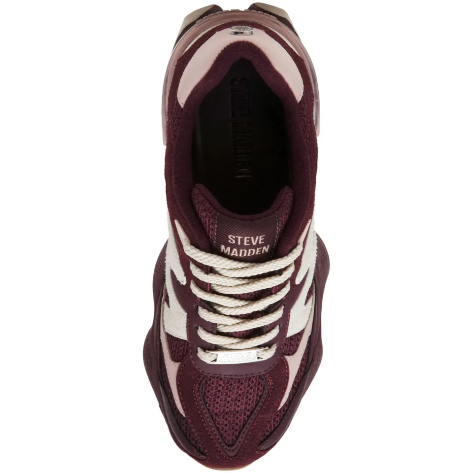 Steve Madden Speeder chunky imitatieleren sneakers - bordeaux/roze, foto 6