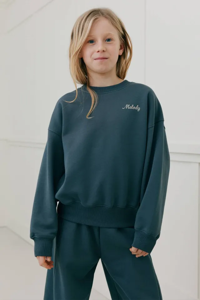 Sofie Schnoor girls sweater met backprint - antraciet
