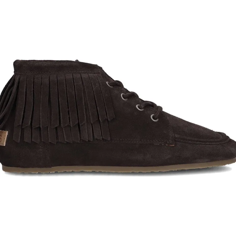 Shabbies Amsterdam Ciska Frina enkellaars suède donkerbruin Dark Brown