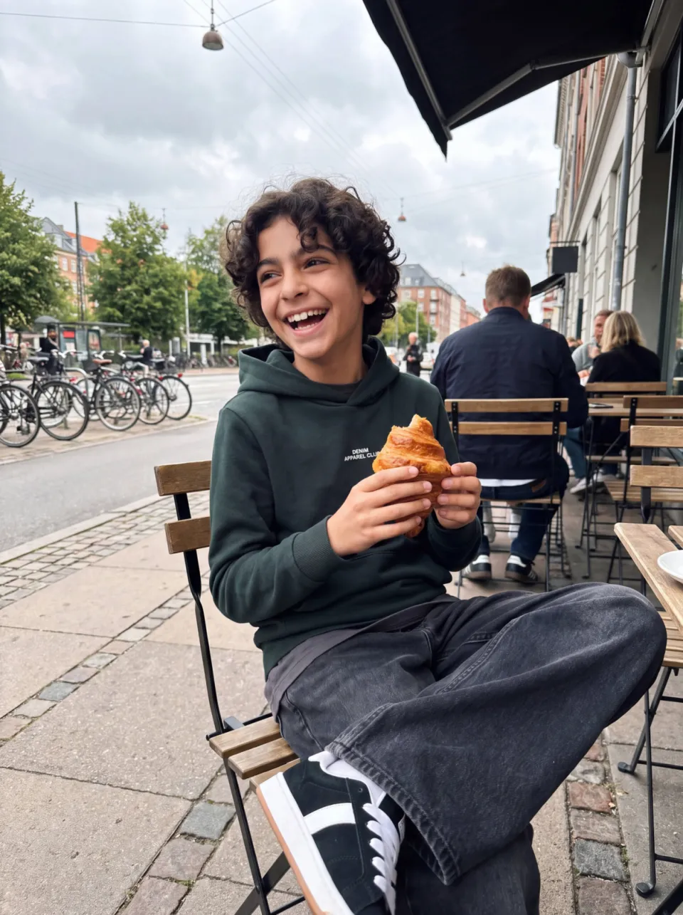 Jack & Jones JUNIOR hoodie met backprint - donkergroen, foto 4