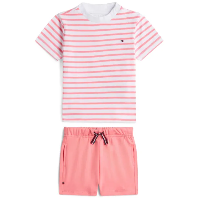 Tommy Hilfiger T-shirt + korte broek roze/wit