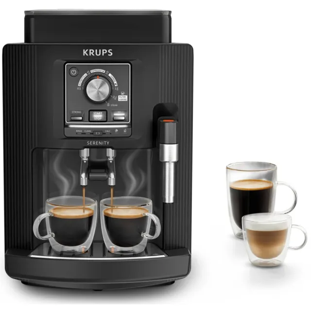 Krups Serenity volautomatische espressomachine - zwart - EA4008 Zwart (Black Glama)