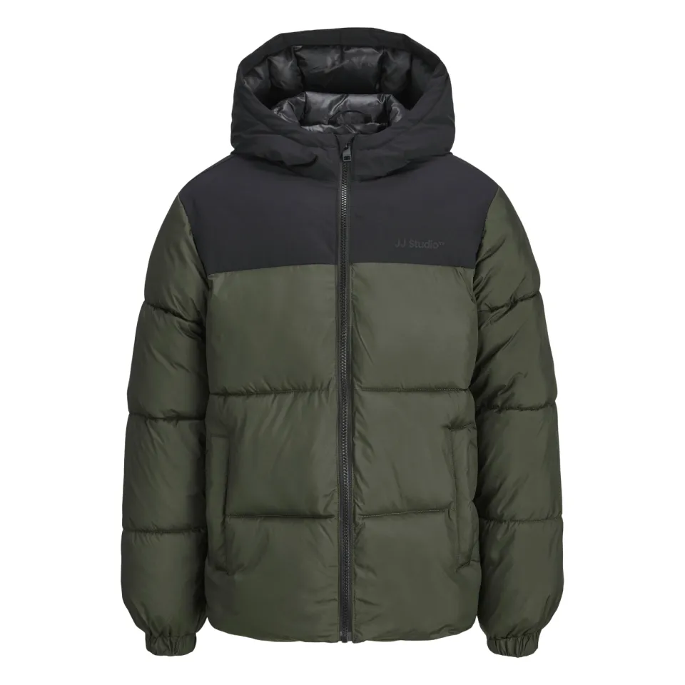 Jack & Jones pufferjas groen zwart, foto 2