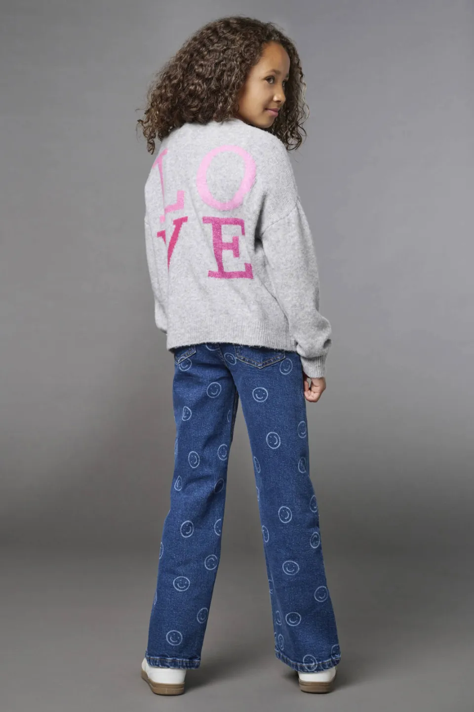 KIDS ONLY GIRL KOGJUICY regular waist wide leg jeans met print - donkerblauw, foto 4