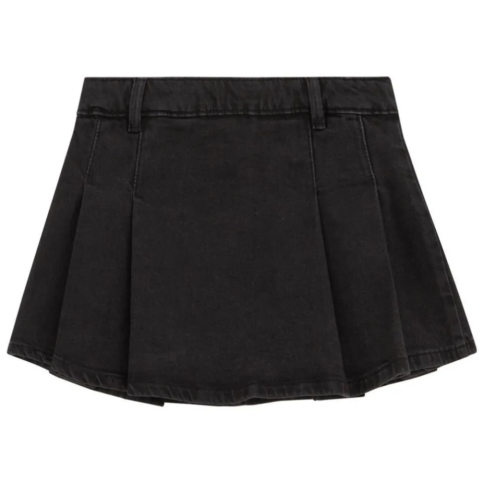 WE Fashion Blue Ridge denim plooirok zwart, foto 3