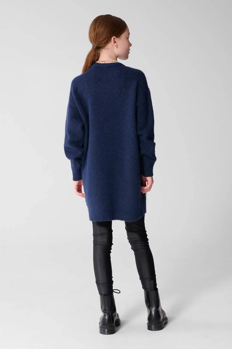 Shoeby gebreide jurk met studs donkerblauw