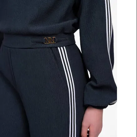 Nik & Nik wide leg casual broek donkerblauw, foto 4
