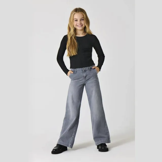 Only KIDS ONLY GIRL wide leg jeans medium grey denim
