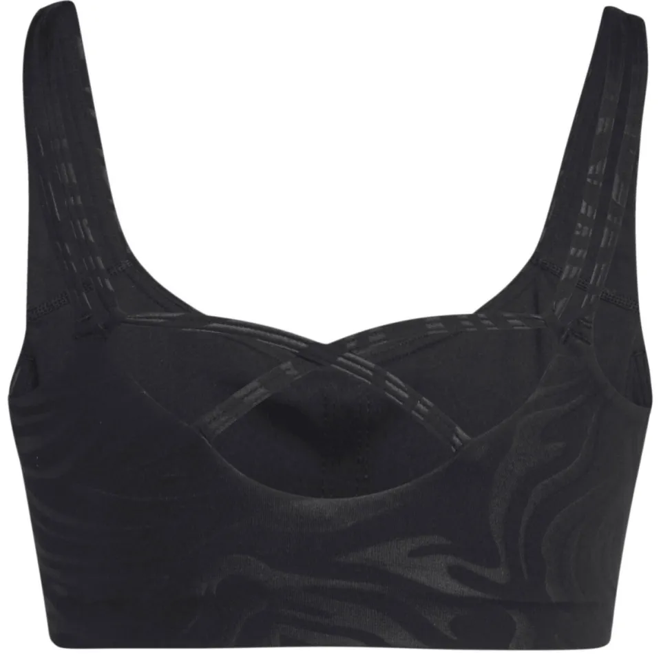 Adidas All Me Essentials Graphic Light Support sportbeha zwart, foto 5
