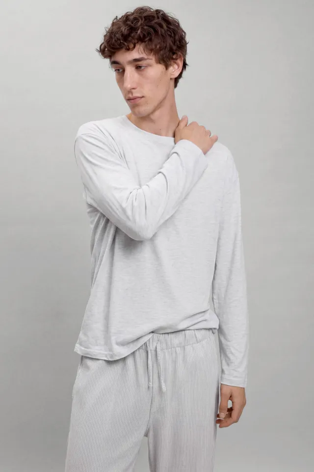 Mango pyjama lichtgrijs Lichtgrijs/wit