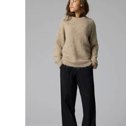 LMTD wide leg broek met plooien zwart, foto 3
