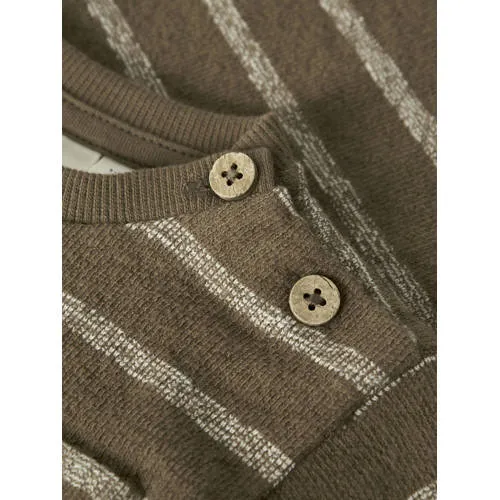 Lil' Atelier babyromper bruin gestreept, foto 4