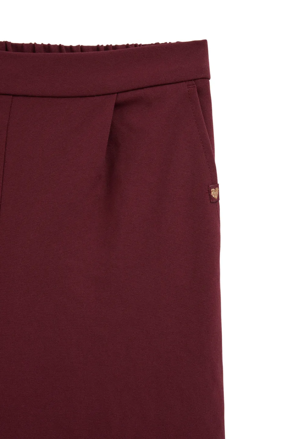WE Fashion loose fit pantalon met plooien donkerrood, foto 7