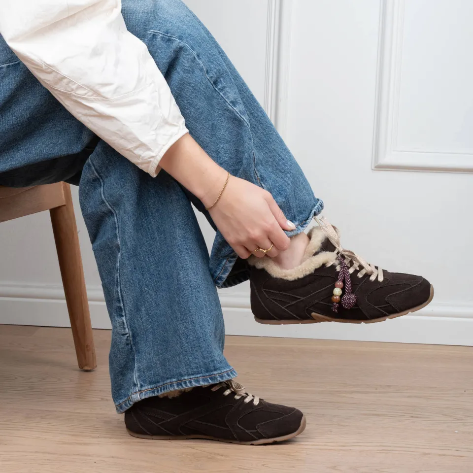 Poelman Jenn suède sneakers - donkerbruin, foto 7