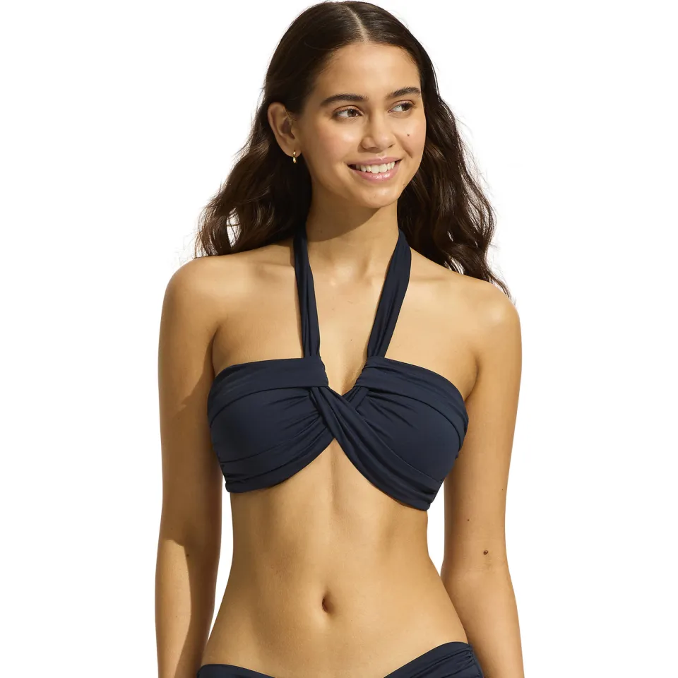 Seafolly bandeau bikinitop donkerblauw blauw, foto 5