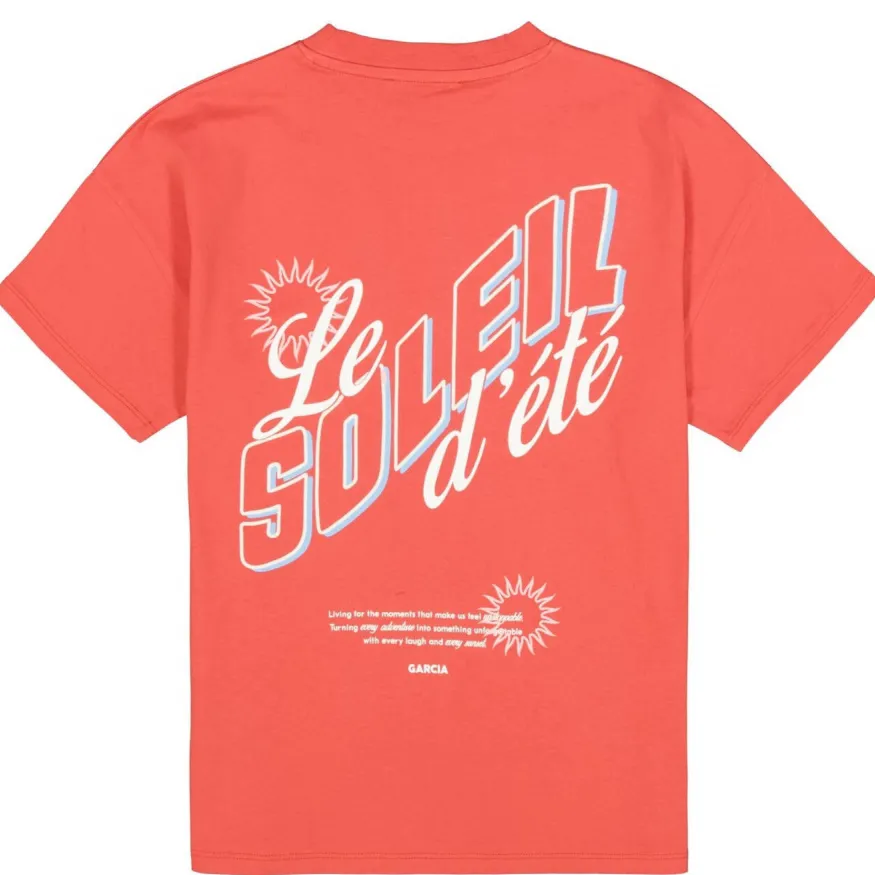 Garcia t-shirt met backprint rood, foto 3