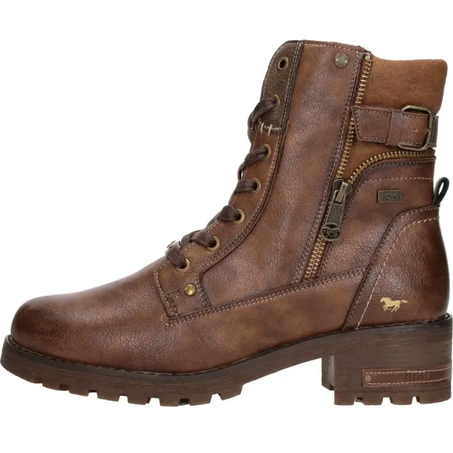 Mustang veterschoenen hoog cognac, foto 2