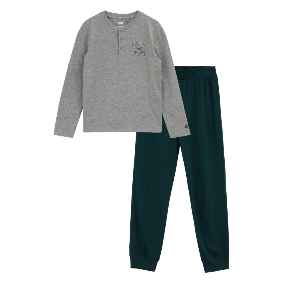 WE Fashion pyjama met print grijs donkergroen, foto 2