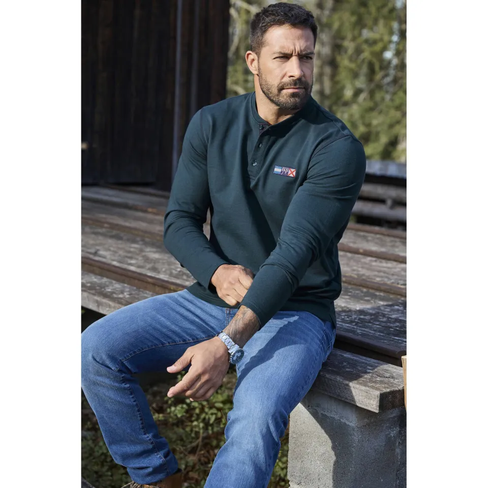 Jan Vanderstorm longsleeve JORNSEN Plus petrol, foto 4