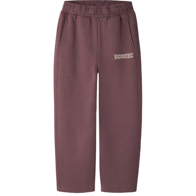 NAME IT barrel joggingbroek met tekst roodbruin